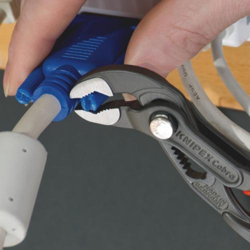 Knipex Cobra High-Tech Water Pump Pliers Plastic Coated Grey Atramentized 125mm 87 01 125